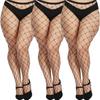 Plus Size Fishnet Stockings For Women - 3 Pairs Sexy Fishnets Tights, Halloween Fish Net Stockings,Gothic Clothes