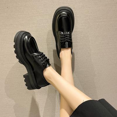 Zapatos de Plataforma de Tacón Medio 2024 con Cordones Mocasines Cómodos Moda Casual Punk Cómodos Primavera Oxford Zapatos de Diseño para Mujer