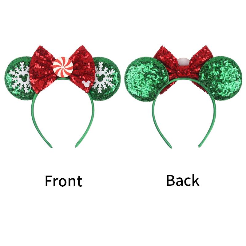 Neues Weihnachts-Mausohren-Stirnband für Mädchen Einheitsgröße Pailletten Schleife Haarband Festival Party DIY Haarschmuck Boutique