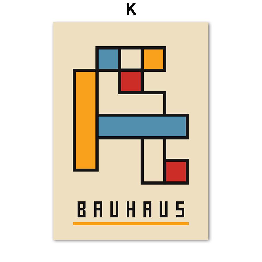 Bauhaus Color Block Geometric Figure Abstract Wall Art Posters & Prints Canvas Painting Hotel Bar Pictures For Living Room Decor