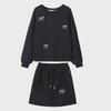 Autumn 2024 Korean-Style Girls' Sweater and Skirt Set - Air Layer Two-Piece Suit for Medium and Large Children