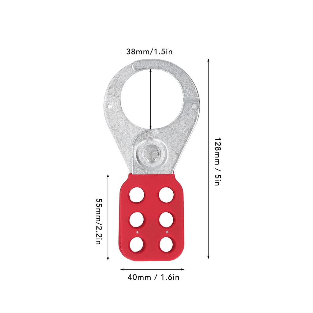 2PCS Safety Tag Out Hasp 1.5 Inch Industrial 6 Hole Galvanized Steel Lockout Hasp