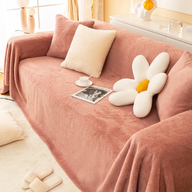 Plush Sofa Cover Cloth All-inclusive Universal Sofa Cover Cloth Anti-cat Scratch Sofa Blanket Full Cover Winter Cushion