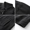 Autumn New American Breasted Lapel Grinding Wash Jacket for Youth Retro Denim Jacket