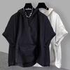 Men's Summer Workwear Short-Sleeve Sweatshirt Solid Color Loose-Fit Relaxed Hooded Sun Protection Jacket