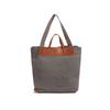 Canvas Tote Bag with Leather Trim and Adjustable Shoulder Strap Stylish Women's Handbag for Daily Use and Work