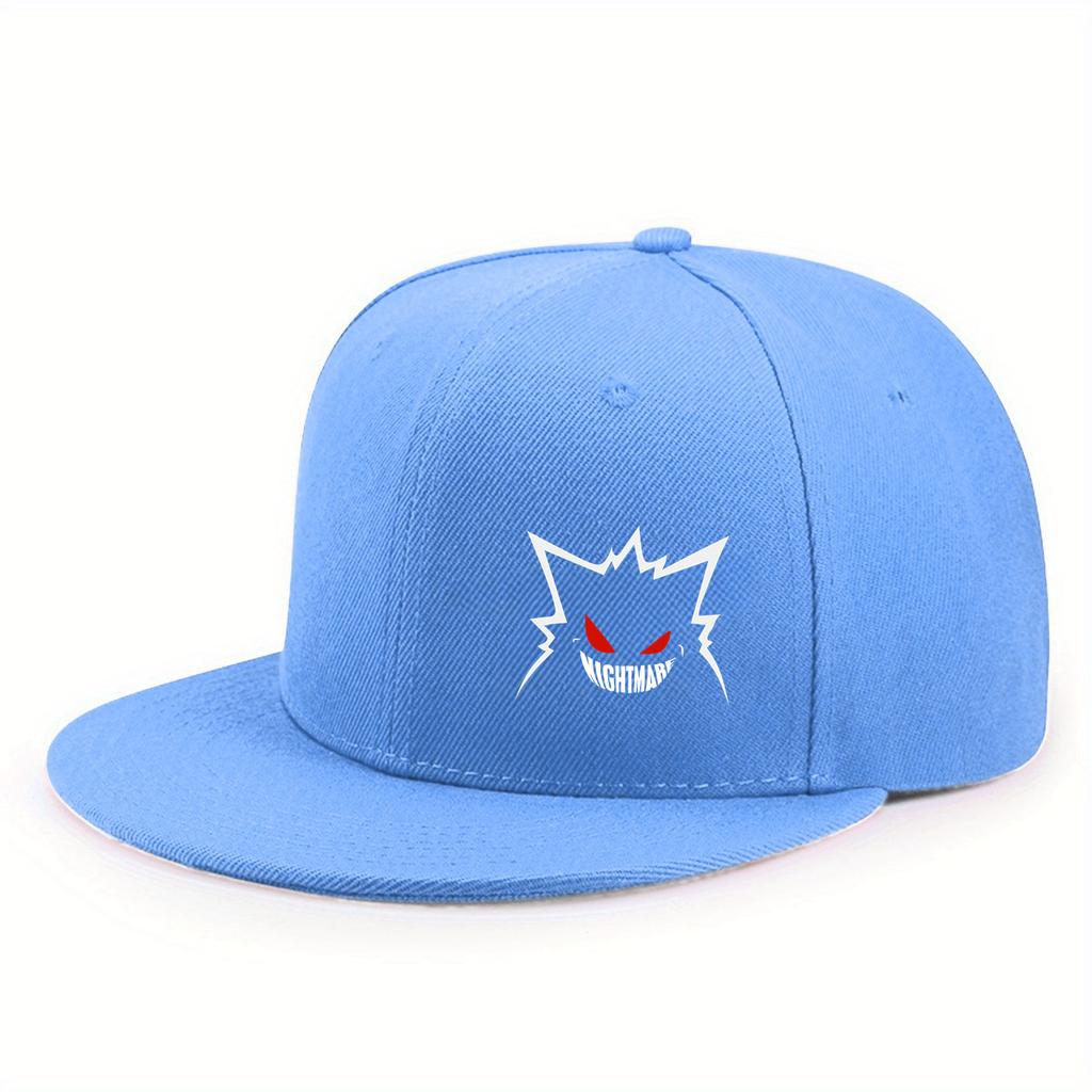 With Printed Pattern Flat Brim Baseball Cap For Men And Women, Outdoor Use Sportss Event Casual Cap, Hip-Hop Street Style Latest Cute Expression