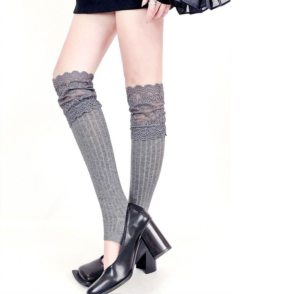 Japanese Style Over Knee Stockings Lolita JK Calf Socks Comfortable Lace Boot Thigh Sock  Harajuku