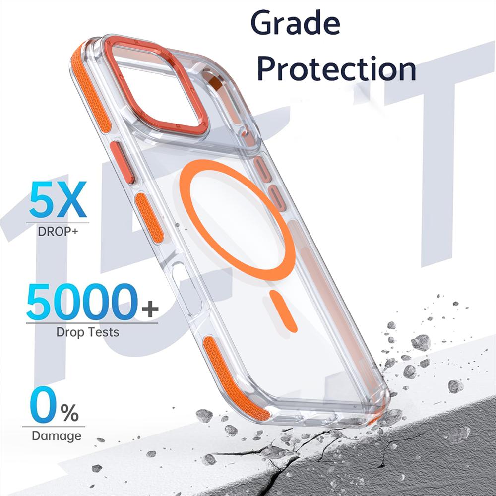 KEYSION HD Transparent Magnetic Case for MagSafe for iPhone 17 Pro Max Wireless Charging Shockproof Phone Cover for iPhone17 Air