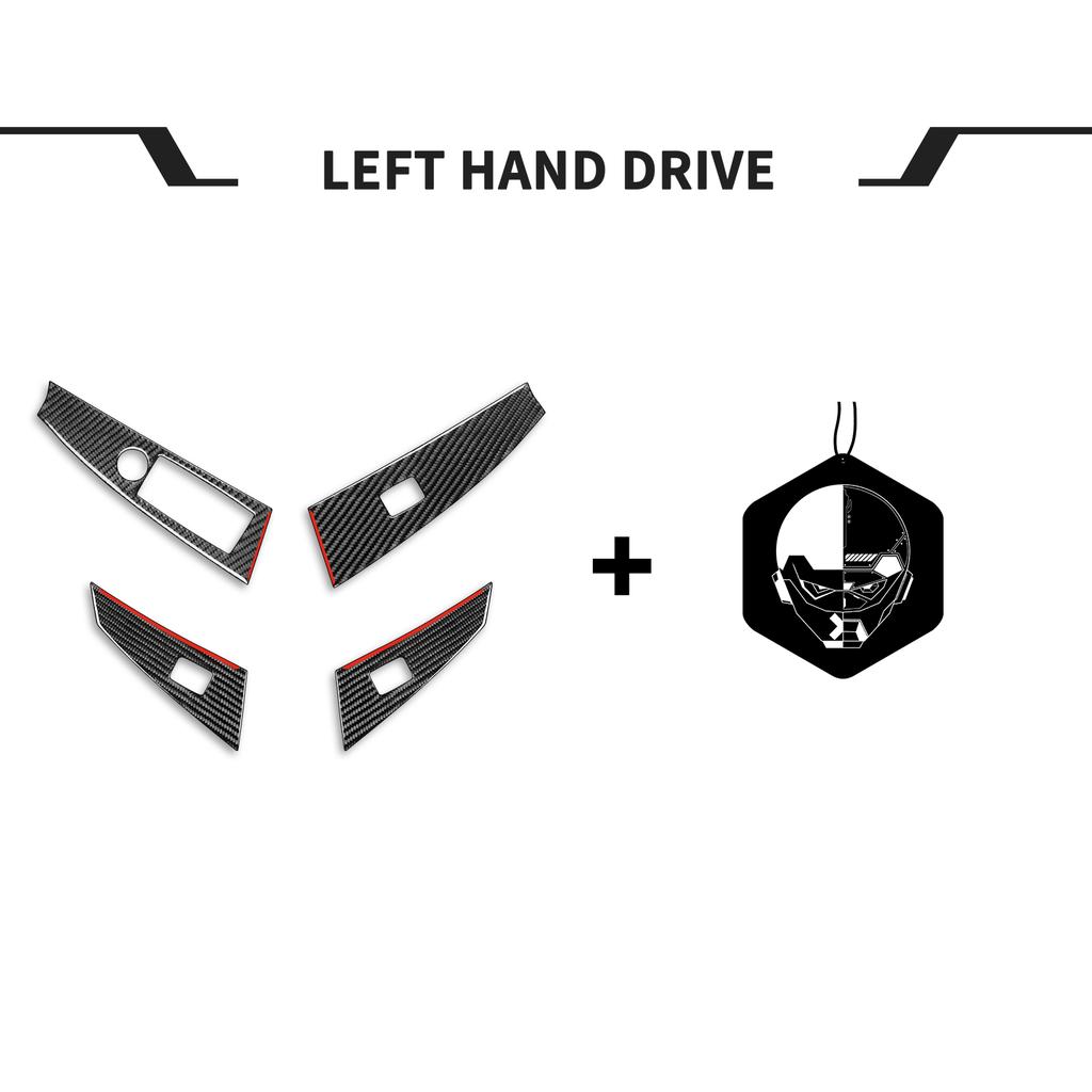 Pentru BMW Seria 5 E60 2004-2007, fibră de carbon, buton de ridicare a geamului, capac ornamental, accesorii pentru interiorul mașinii, decorare