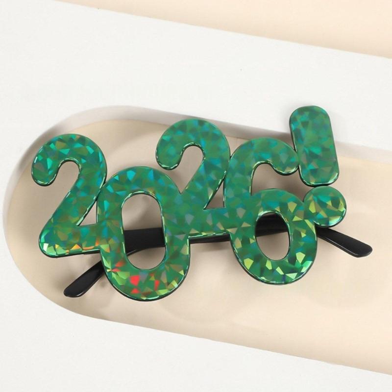 2026 Themed Celebration Glasses With Glittering Numbers Costume Accessory for Party Photos and Decorative Backdrops