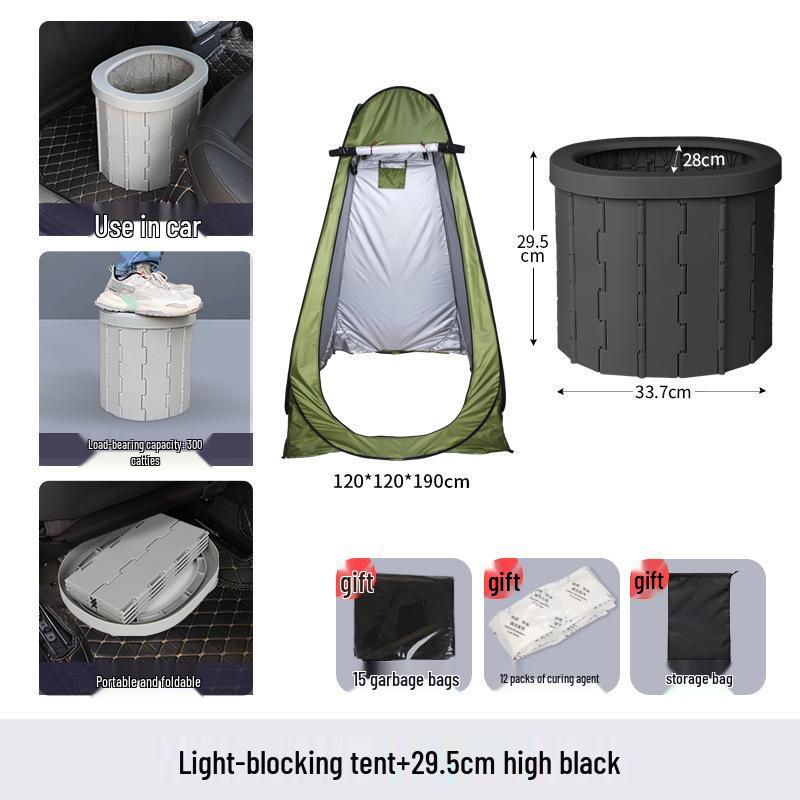 Portable Odor-Proof Folding Toilet for Vehicle, Camping, and Outdoor Emergencies