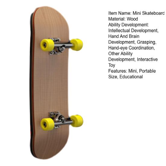 Mini Finger Skateboard Toy with Ball Bearings Wheels Professional Wooden Alloy Small Finger Board Teens Adults Sport Training Props