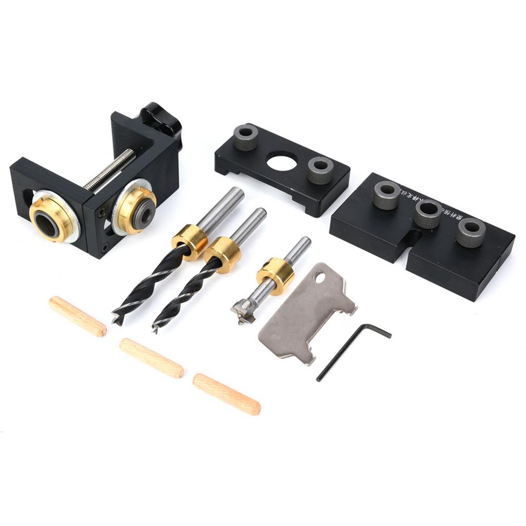 3 In 1 Doweling Jig Wood Drilling Guide Locator Hole Puncher Woodworking Tool (Type B)