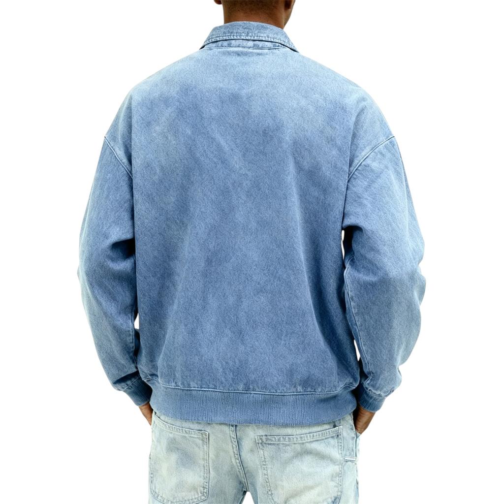 Felpa da uomo con zip corta e colletto