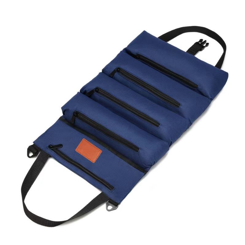 

Профессиональный набор инструментов с складной сумкой для хранения, прочный рюкзак-ящик для инструментов, органайзер для поясного ремня для инструментов для автомобиля, дома, мастерской синий