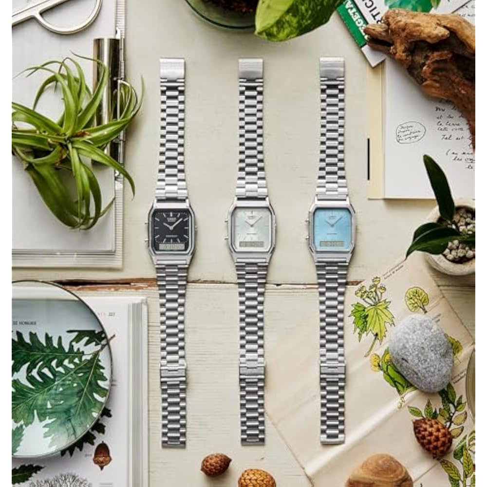 Casio Women's Analog Quartz Watch with Stainless Steel Strap AQ-230A-2A1MQYES, Silver