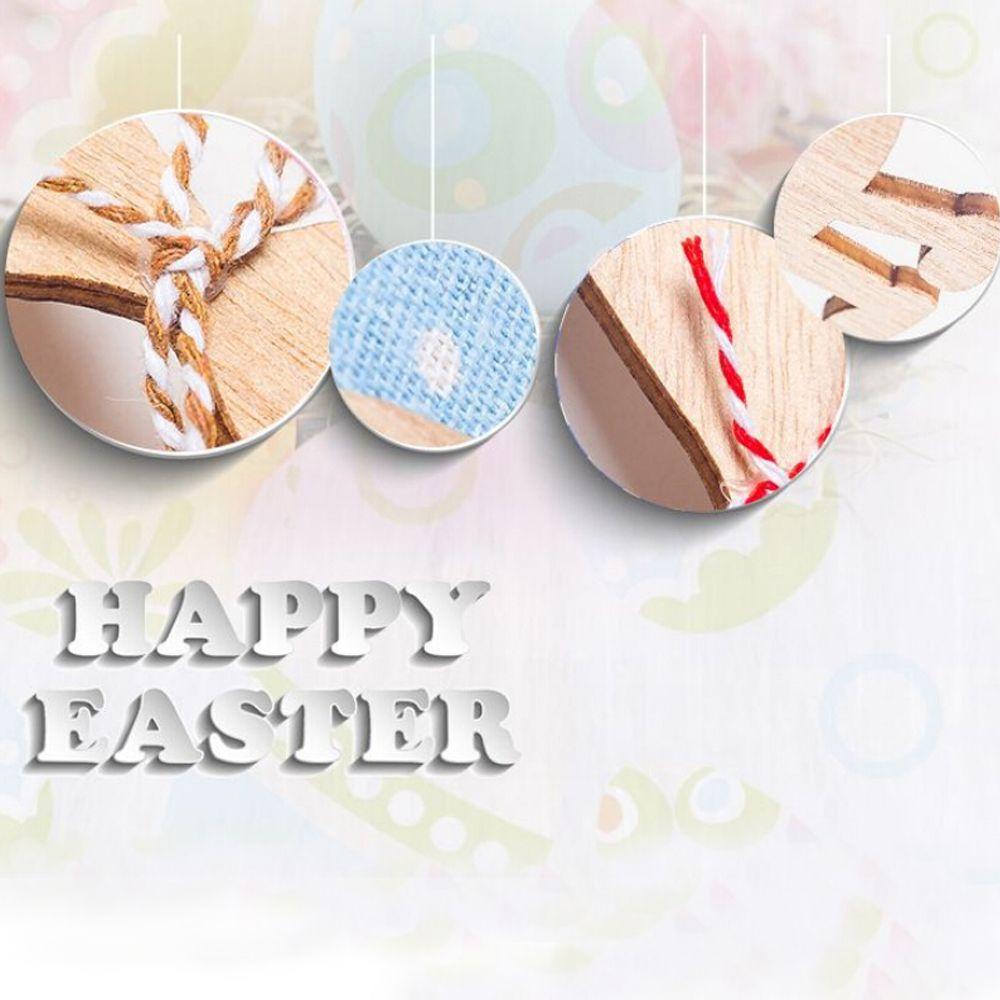 3PCS Household Wooden Hanging Home Decorations Easter Ornaments Wood Crafts Easter Rabbit Cute Bunny
