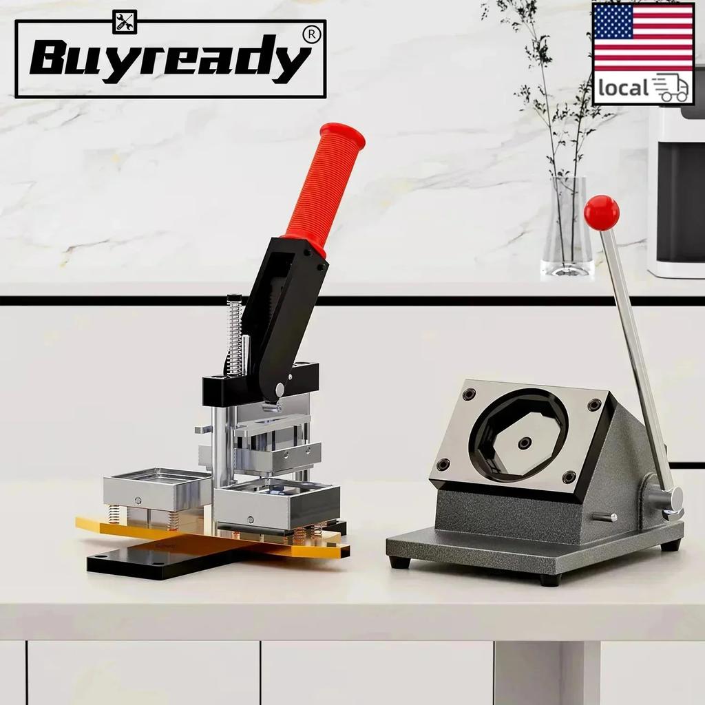 2x2" (Machine+Cutter+100 Magnets)Or(1000 Magnets Material) DIY Custom Photo Kit Fridge Magnet Button Maker Machine Refrigerator