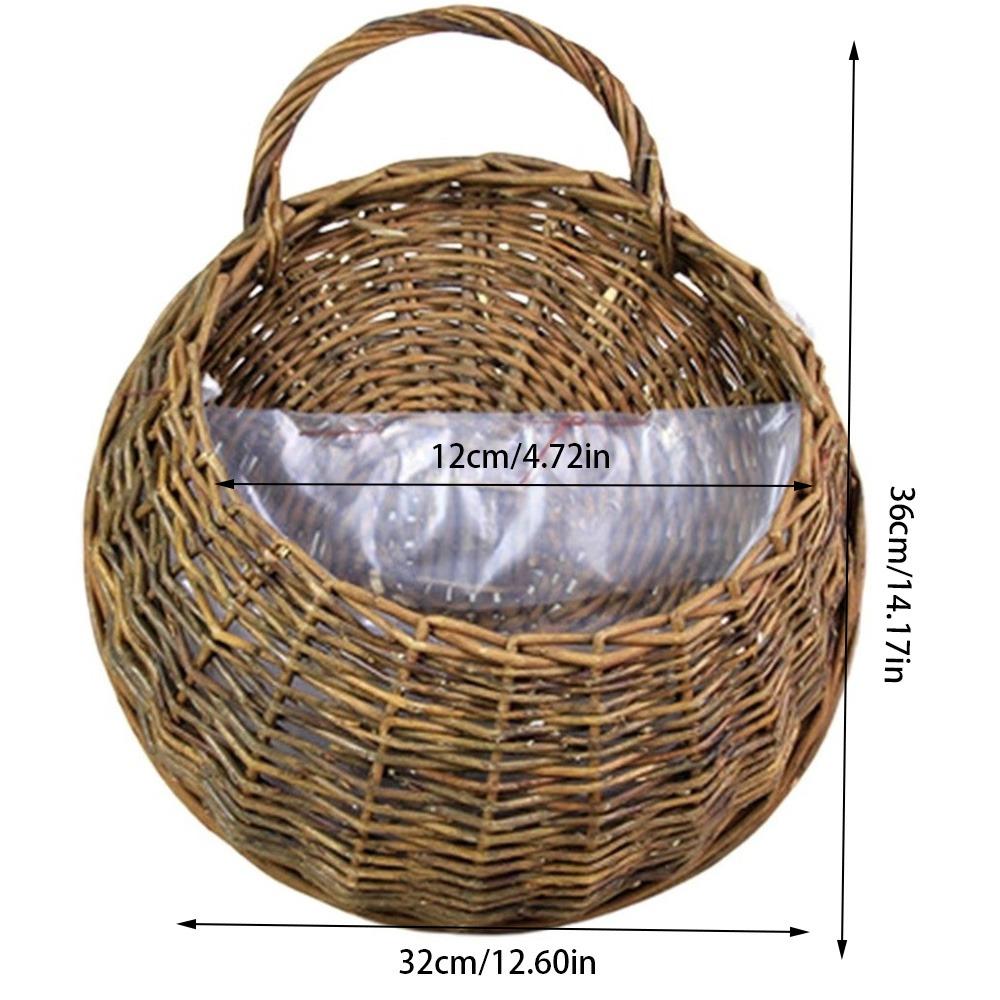 New Storage Container Flower Basket Wall Hanging Handmade Weaving Wicker Basket Hanging Planter Home & Living
