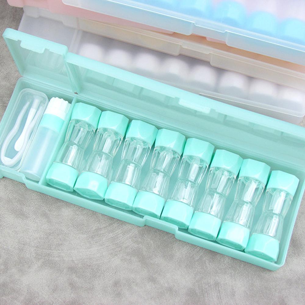 8pairs Contact Lens Box Holder Travel Portable Small Cute Clear Eyewear Bag Container Contact Lenses Soak Storage Case