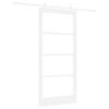 Sliding Door White 93 X 202 Cm Solid Pine Wood and Glass