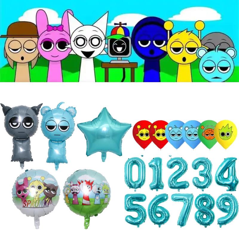 Foil Sprunki Cartoon Balloons Colorful Wedding Festival Birthday Decoration