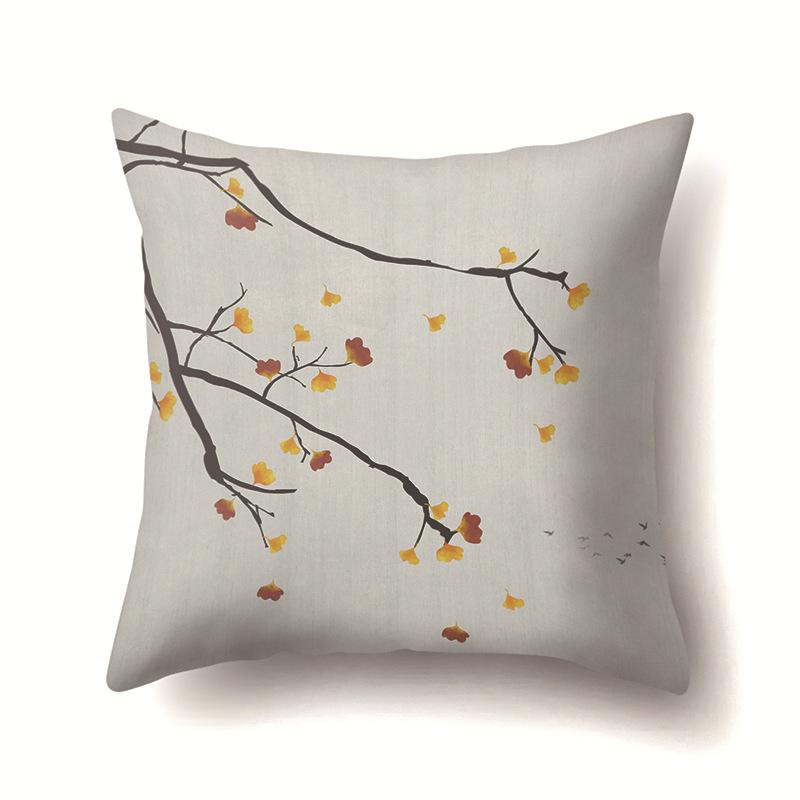 Geometric Branch Sofa Pillowcase Single-sided Office Cushion Cover Living Room Pillowcase Cycling Waist Pillowcase