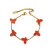 Korean Style Titanium Steel Butterfly Bracelet with Colorful Petal Elements