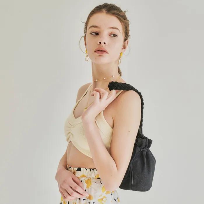 Black denim Lucky bag