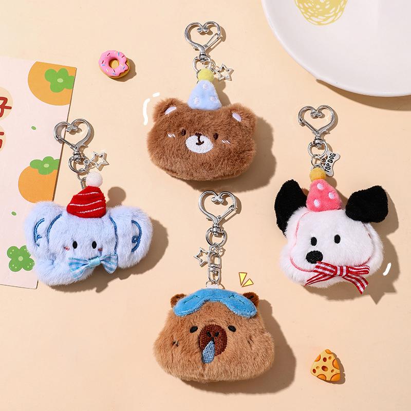 Girl'S Kawaii Pendant Cute Little Animal Figurines Sweet Girlish Doll Accessories Versatile Keychains Pendants