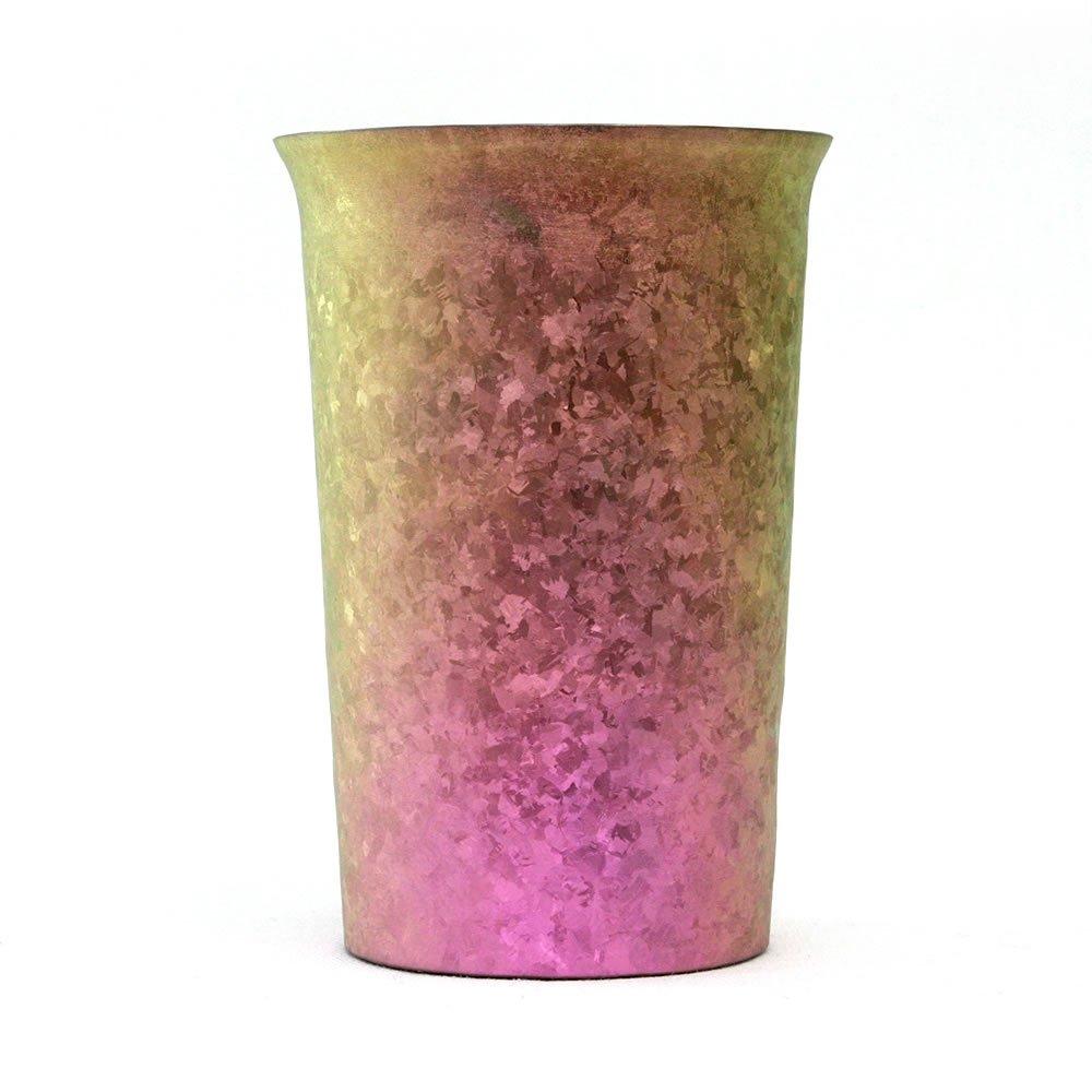Kiln-made, double-walled titanium tumbler from Tsubame, Niigata Prefecture, 290cc, wide-mouth, gradient pink, T13KM300GP