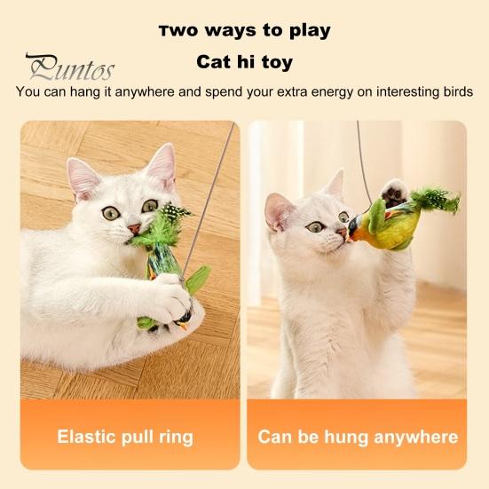 Chirping Bird Cat Toy Interactive Flapping Wings Plush Long-Lasting Battery Operated Stimulate Animal Kitten for Indoor Cats Safe And Durable