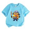 Kids Boys Girls Crew Neck Short Sleeve 100% Cotton T-shirt, Cute Pirate Yellow Funny Character Printed Casual Soft Breathable Tee for Children Daily W