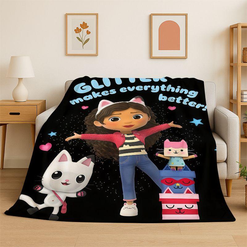 Cute Gabbys Dollhouse Cartoon Girl Soft Flannel Throw Blanket,Warm Cozy Blanket for Bed,Couch,Sofa,Bedroom,Living Room,Picnic