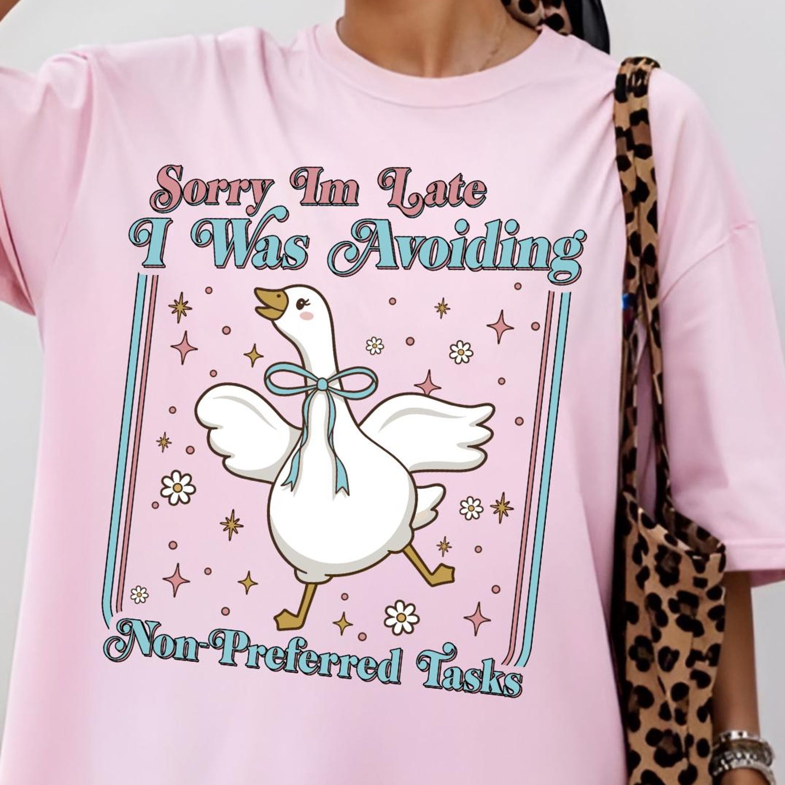 Sorry I m Late I Was Avoiding Non Preferred Tasks Shirt, Silly Goose Shirt, Funny Procrastination Tee, Introvert Humor Tee, Goose Lover S