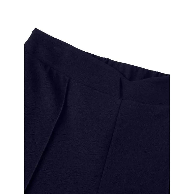 Plus Size Women's High-Waisted Wide-Leg Pocketed Trousers