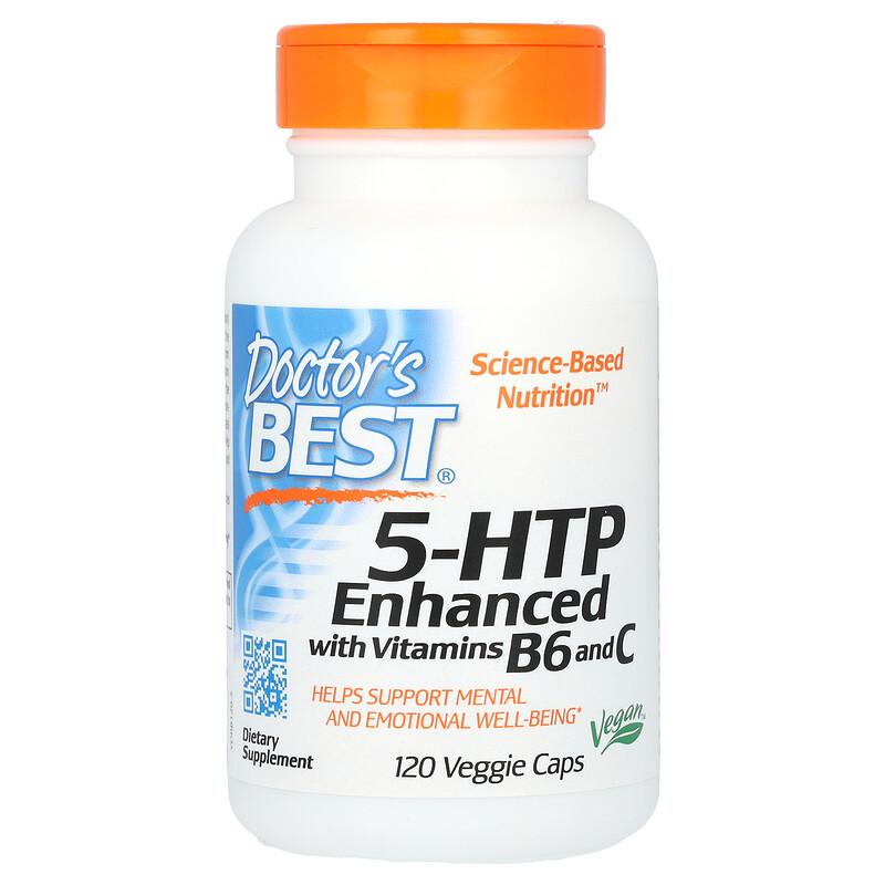 5-HTP, Enhanced with Vitamins B6 & C, 120 Veggie Caps