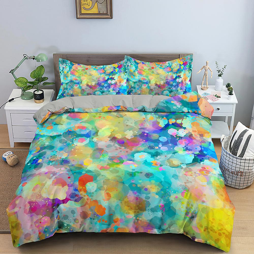 Abstract Duvet Cover Set King Microfiber Blue Psychedelic Bedding Set 2/3 Pcs Queen Size Warped Space Theme Twin Comforter Cover