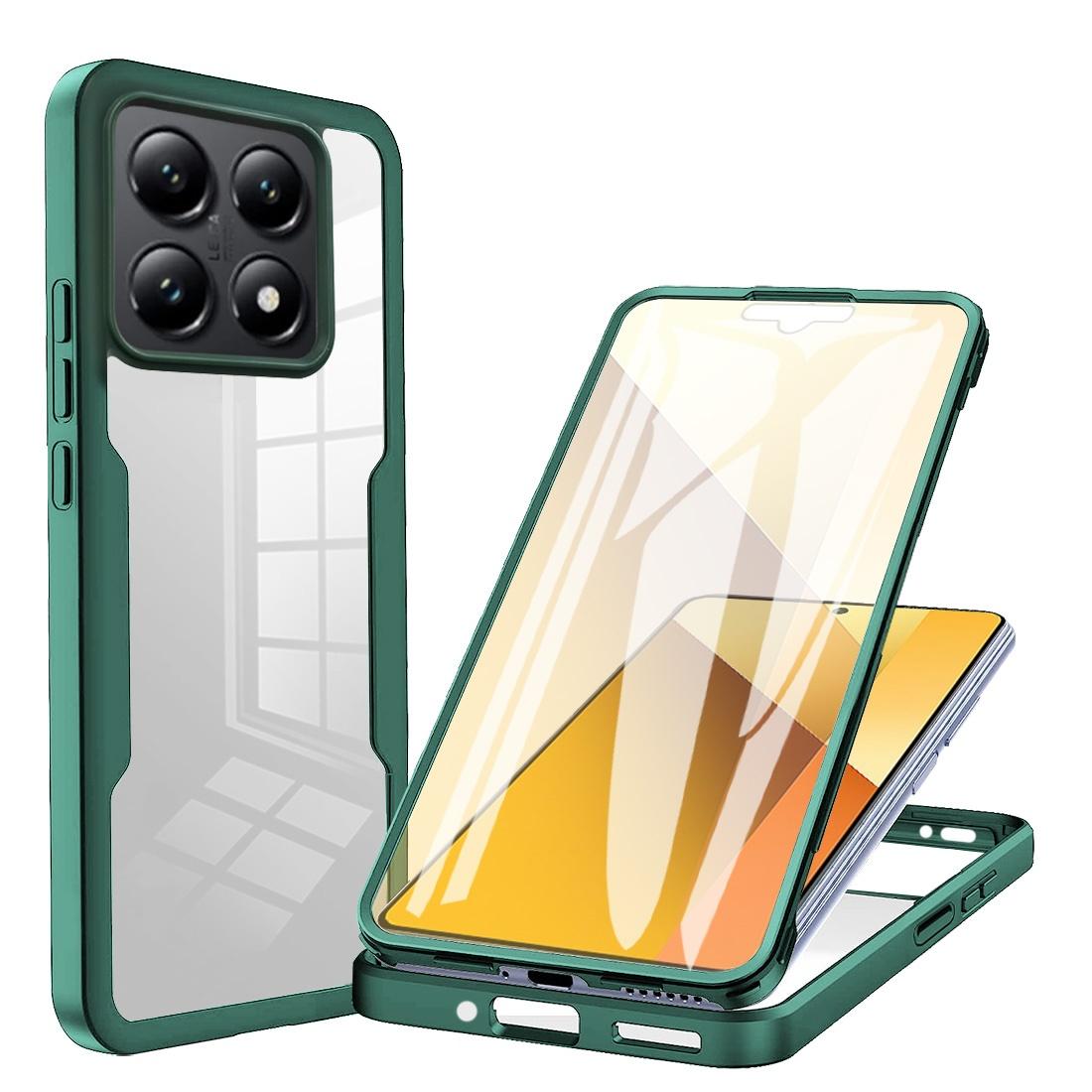 Защитный противоударный чехол с защитой спереди и сзади для Xiaomi 15T Pro 17 Redmi Note 15 5G Plus Poco M8 X8 Max F8 Ultra Чехол на 360 градусов Xiaomi 17 зелёный