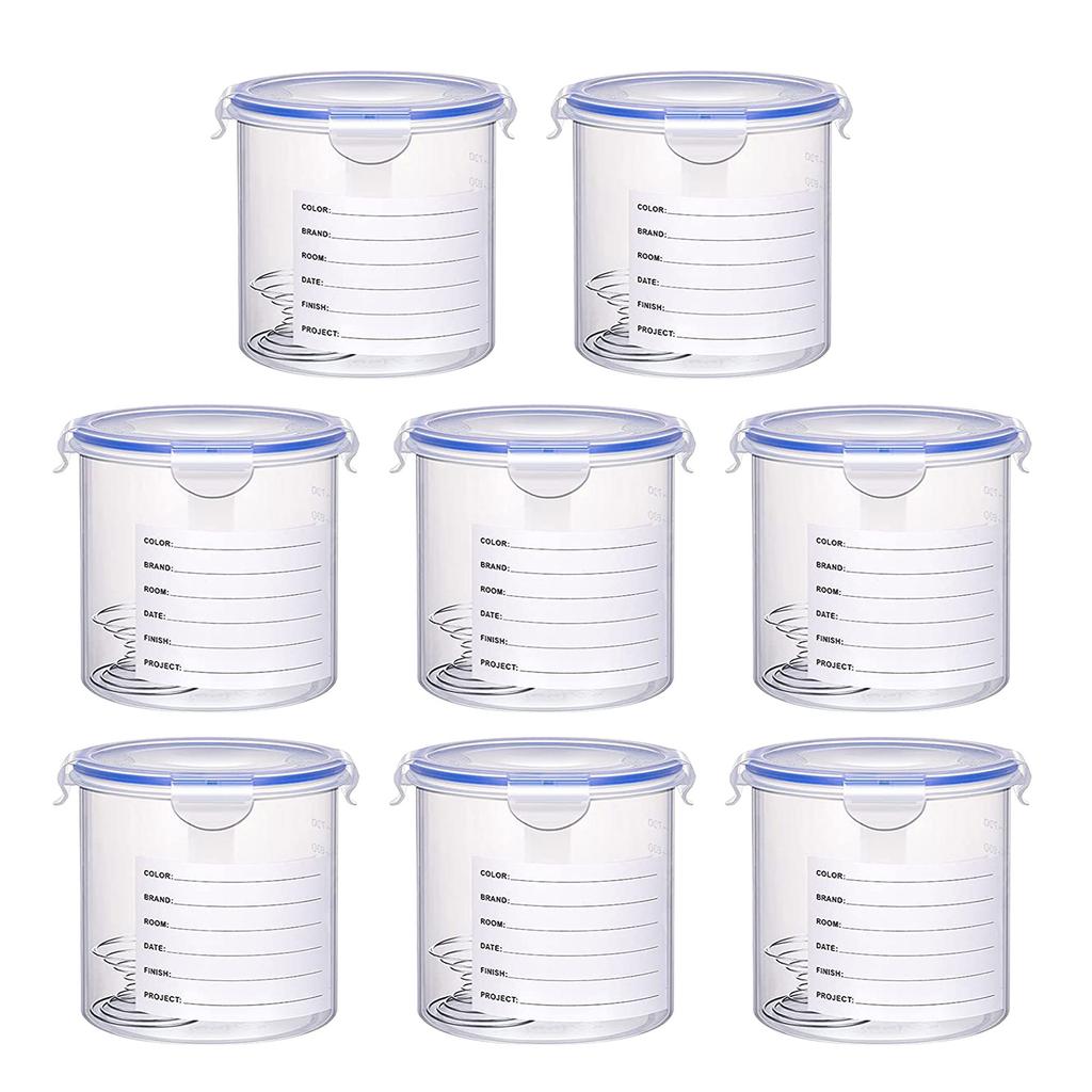 8 ks Nádobky na barvu s nerezovou míchací kuličkou Kelímky na retušovací barvu Vzduchotěsná nádoba na barvu pro přelakování barvy