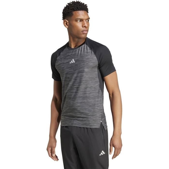 T-shirt - Adidas - Gym+ 3s IM7486 - 100% Coton - Gris - Manches Courtes