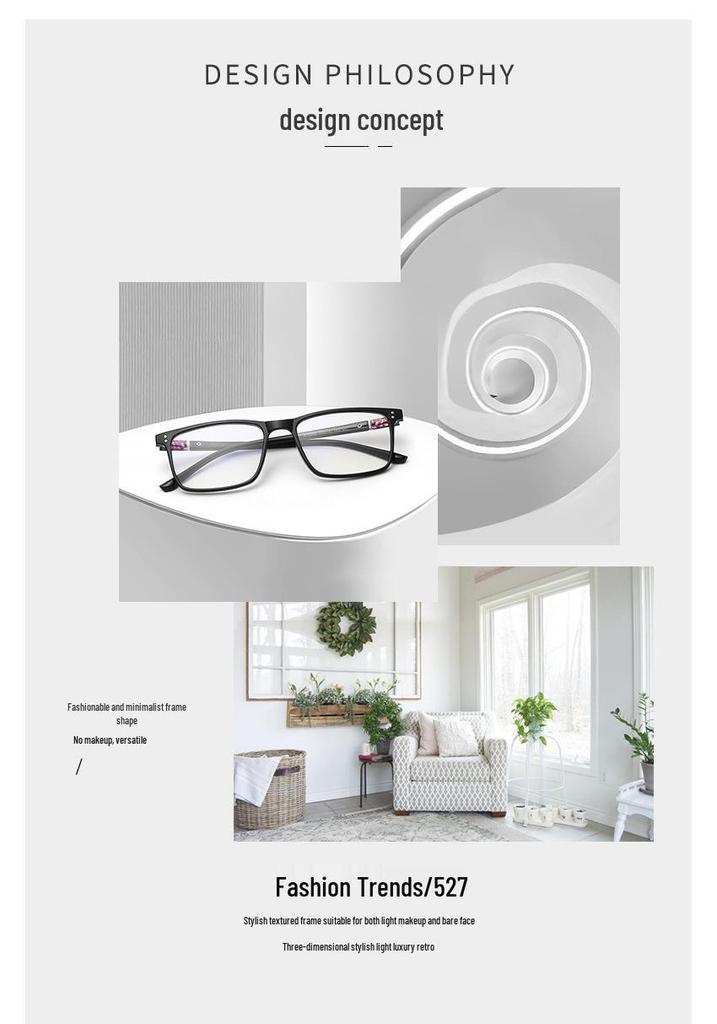Retro Square Glasses Frame with Anti-Blue Light Lenses - Fits Myopia & Astigmatism