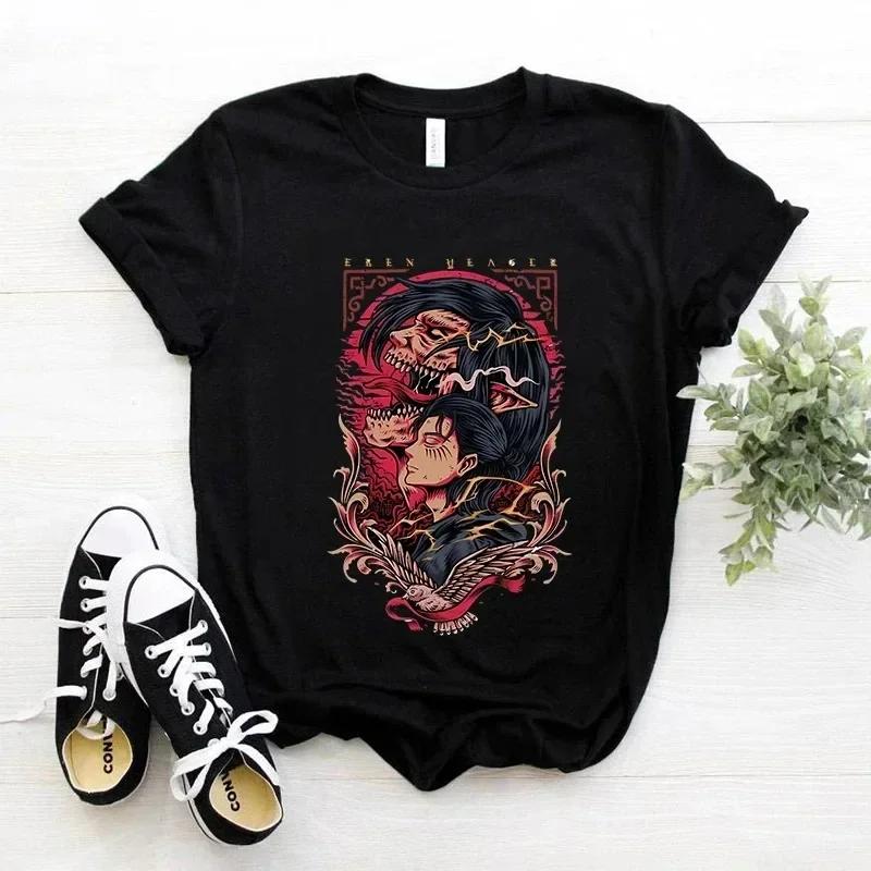 Japonské anime tričko Muži Attack on Titan Tričko Unisex Kawaii Cartoon Titans Attack Grafika Trička Mužské Harajuku letní topy
