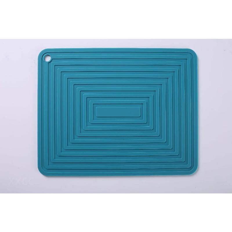 Silicone Pot Mat Square Thickened Heat Insulation High Quality Durable Design Safe for Children Mat Non Slip Corrugated Models Kitchen Table Mats