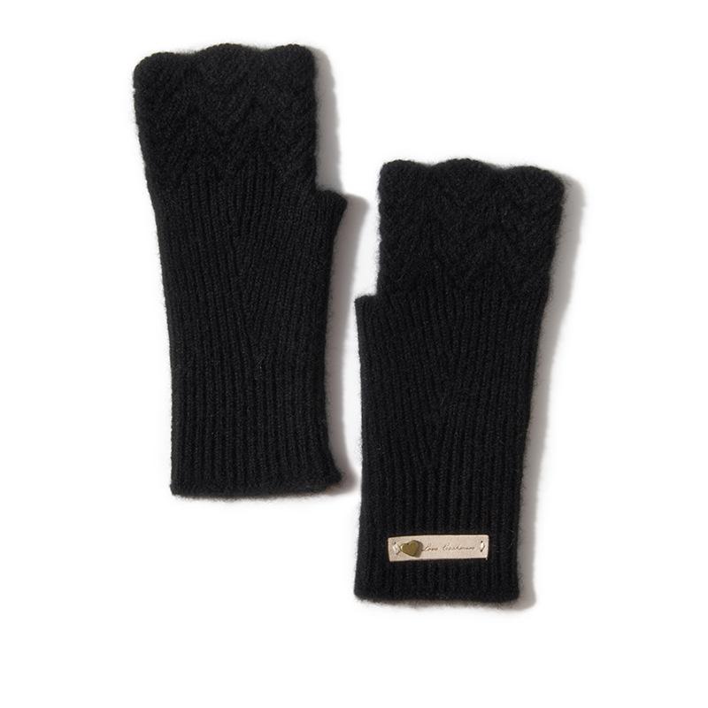 

Кашемир Осень и Зима Новые Женские Короткие Кружевные Митенки с Открытыми Пальцами для Письма Ветрозащитные Холодостойкие Утепленные и Теплые One size