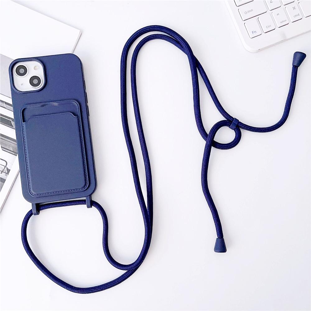 

Wallet Crossbody Lanyard Case For iPhone 16 15 13 Pro Max 11 12 X XS Max 14 Plus Card Slot Soft Silicone Neck Rope Strap Cover For iPhone 15&Case & Strap