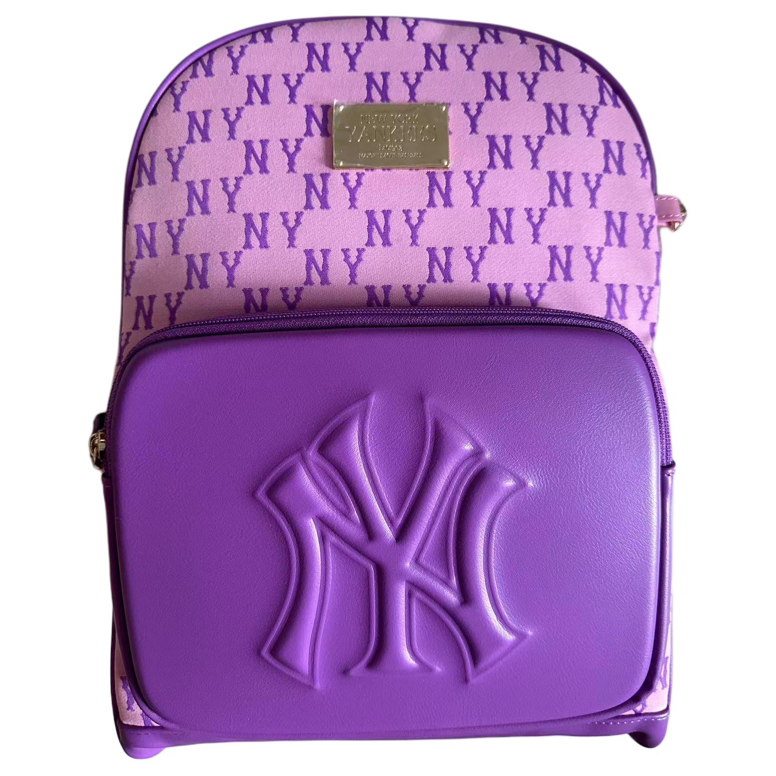 MLB Brand Printed Zipper Closure Polyester Backpack Women Backpack Purple 7ABKM023N-50PKS Purple 17570₽