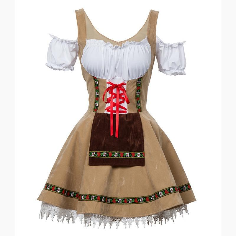 Halloween New Real Beer Girl Dress Bar Maid Dress Plus Size Beer Suit