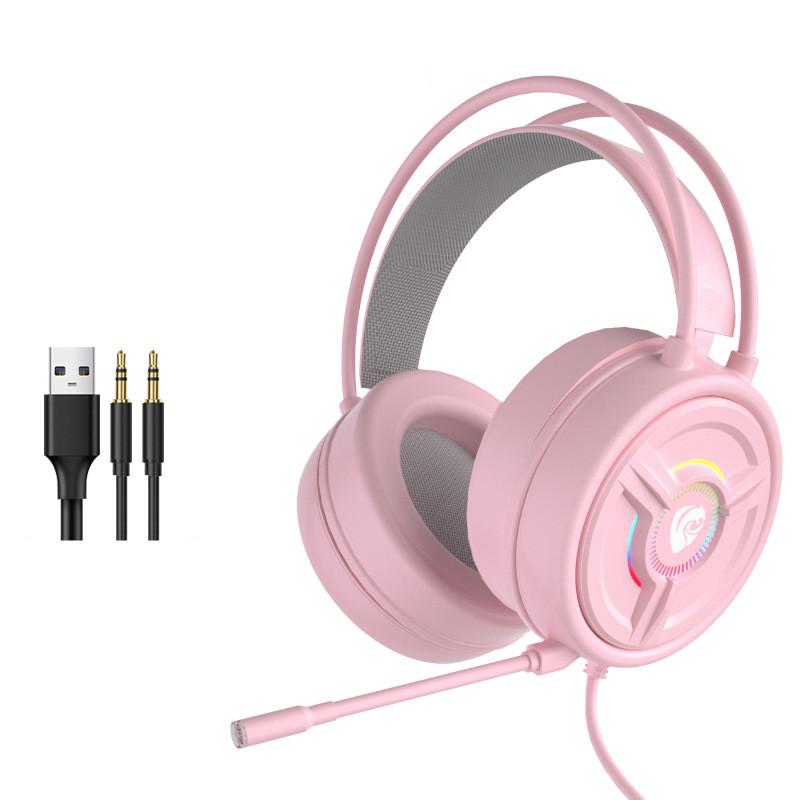 

Новая версия Cat проводной игровой гарнитуры для ноутбука для киберспорта The Pink Crystal Header с пшеницей розовый